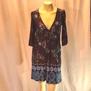 Hypnotized Size Small brown with blue mini dress $15